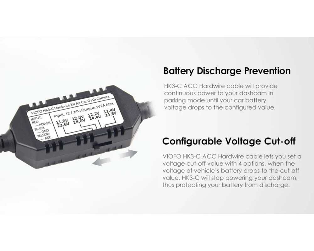 Видеорегистратор VIOFO Hardwire Kit - HK3 Type-C - Low Vo... 9