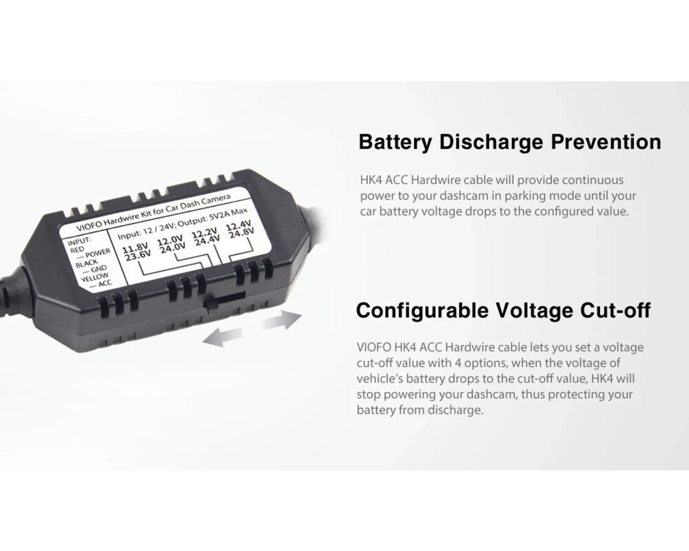 Видеорегистратор VIOFO Hardwire Kit - HK4 Type-C - Low Vo... 6
