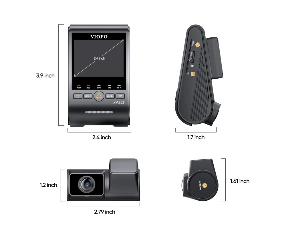 Видеорегистратор VIOFO Dash Cam A329S 2 Channel - 4K 6