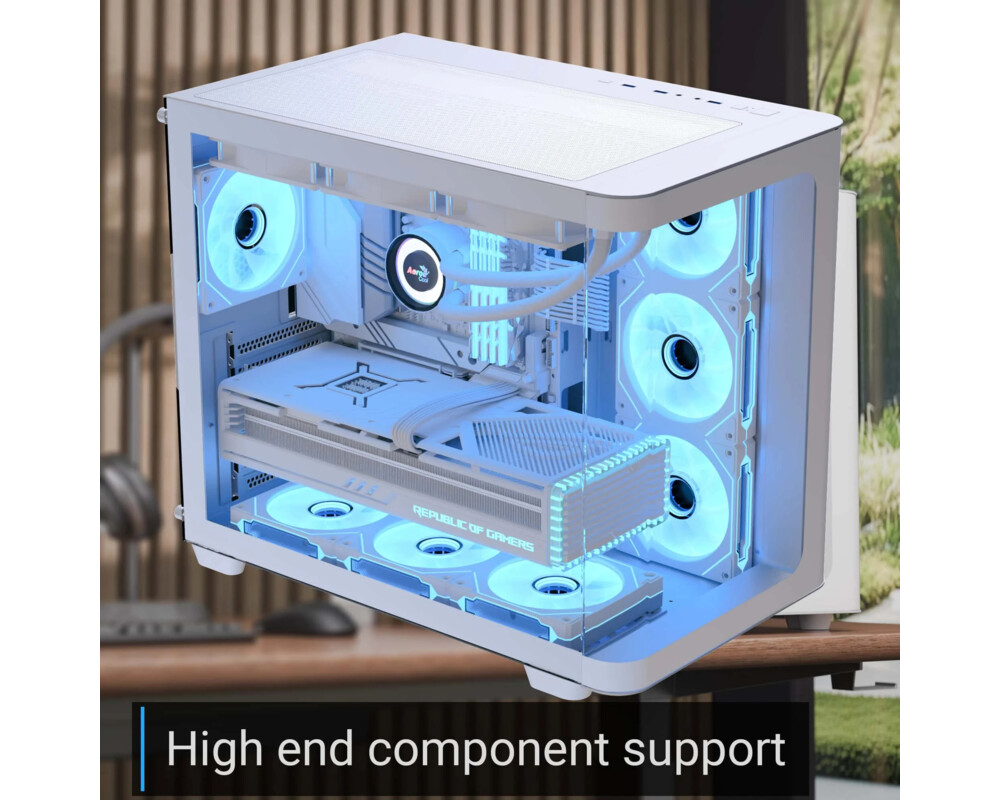 Кутия AeroCool ATX - P500C-G-WT-v1 - 4 x 120 m... 6