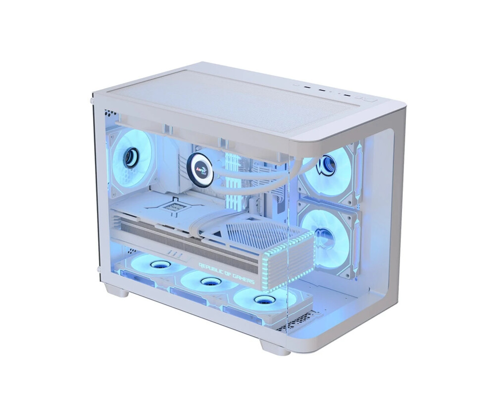 Кутия AeroCool mATX - P300C-G-WT-v1 - 3 x 120... 2