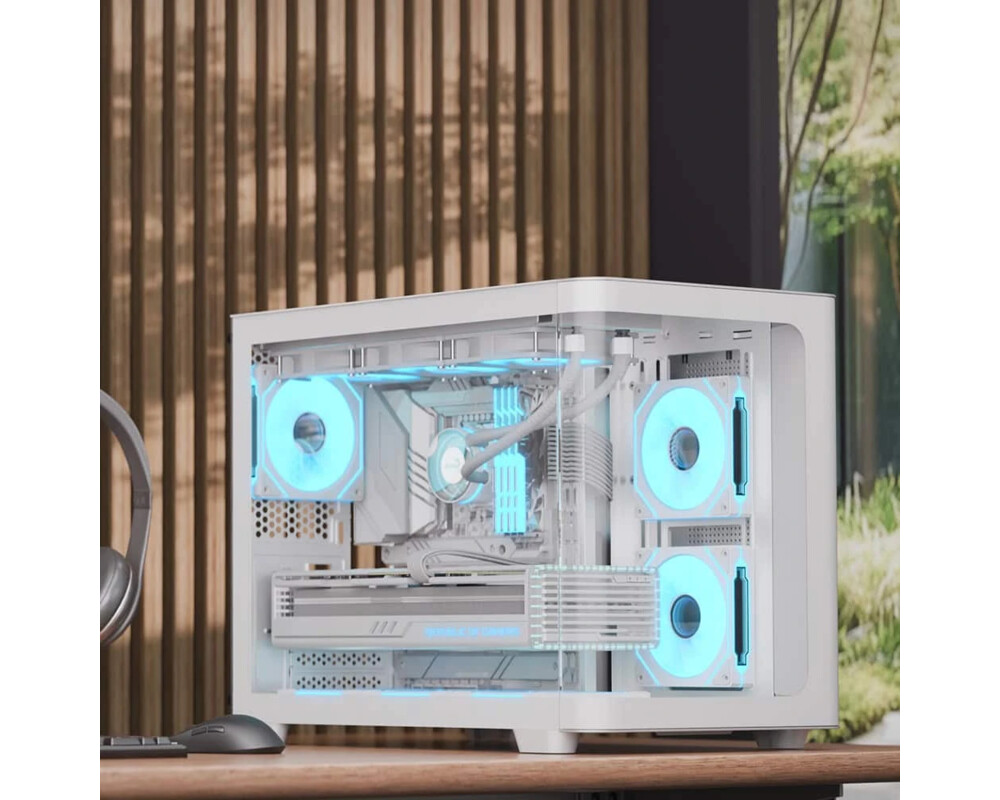 Кутия AeroCool mATX - P300C-G-WT-v1 - 3 x 120... 9