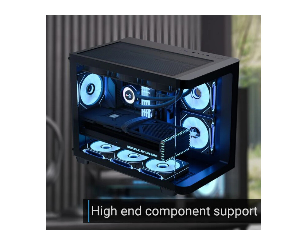 Кутия AeroCool mATX - P300C-G-BK-v1 - 3 x 120... 7