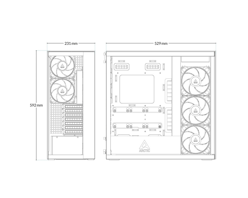 Кутия за компютър Arctic Xtender - Black Mid-Tower 24