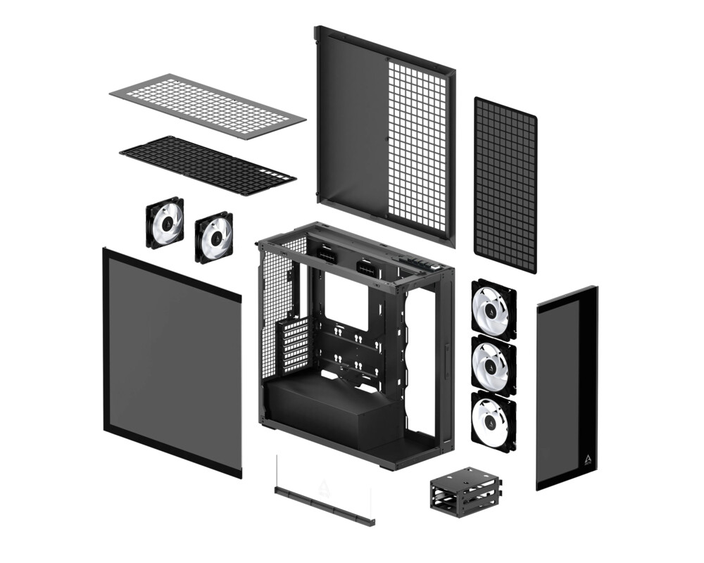 Кутия за компютър Arctic Xtender - Black Mid-Tower 22