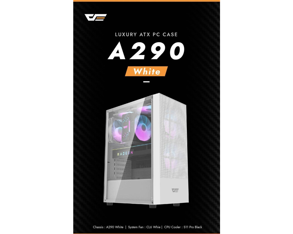 Кутия Darkflash ATX - A290 White - 3 x 120 mm... 9