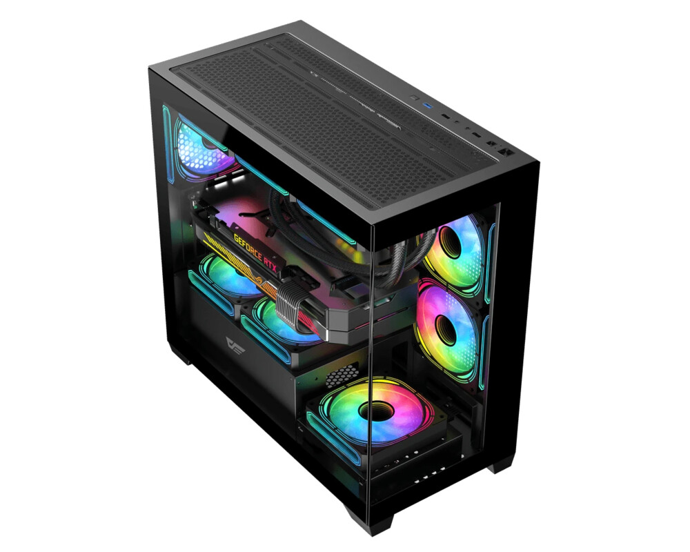 Кутия Darkflash mATX - DS900M Black - 6 x 120... 4