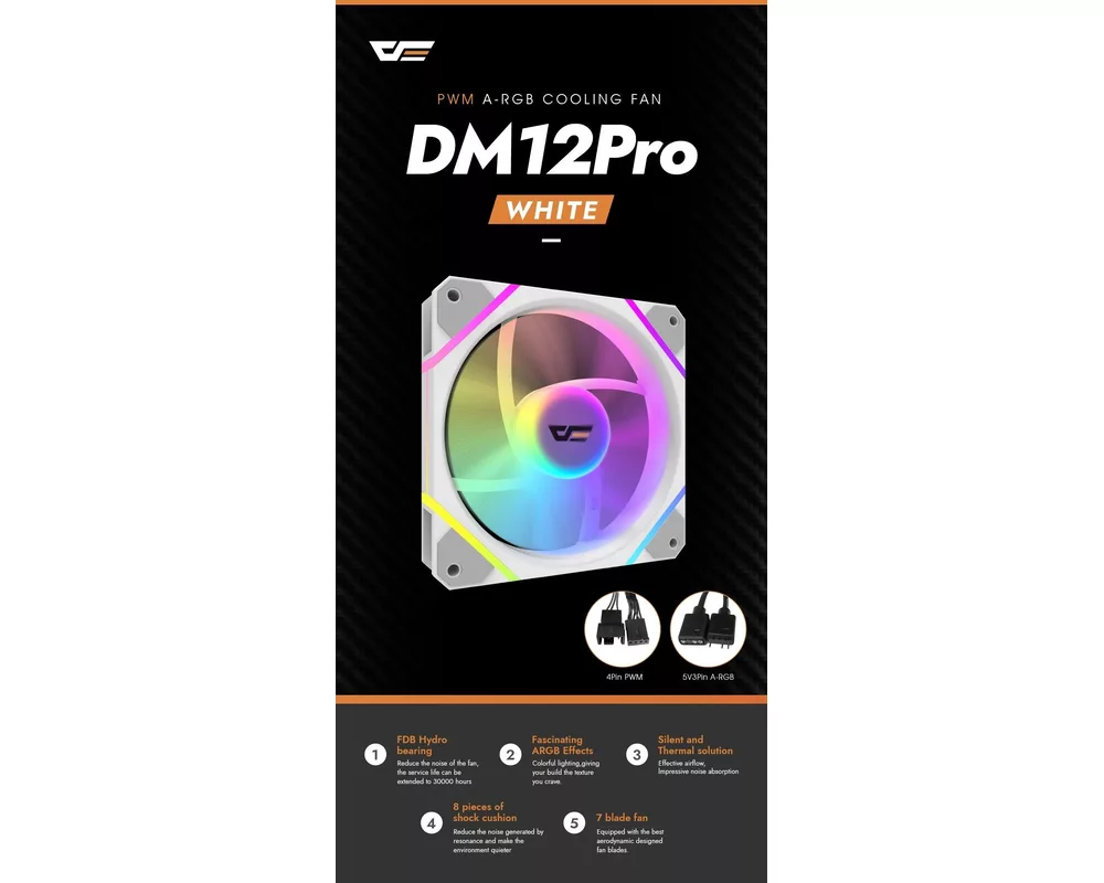 Вентилатор Darkflash 120mm DM12 Pro A-RGB White 9