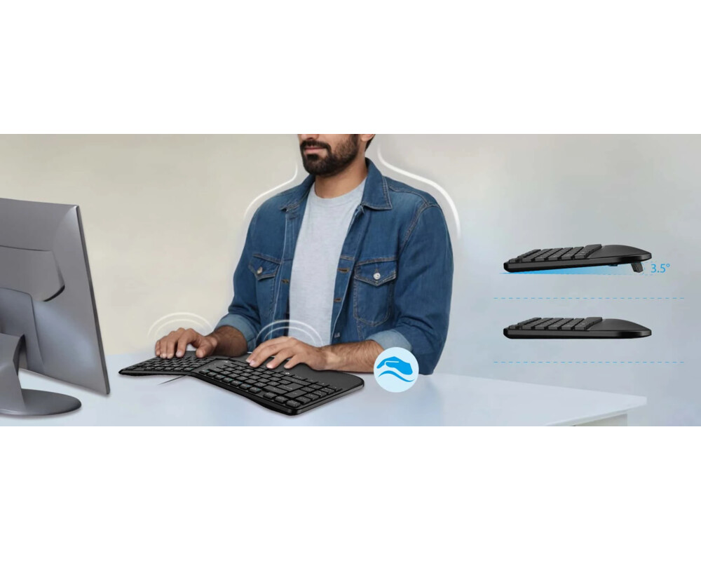 Клавиатура Genius клавиатура Ergonomic Keyboard Ergo KB-700 Black - Copilot 7