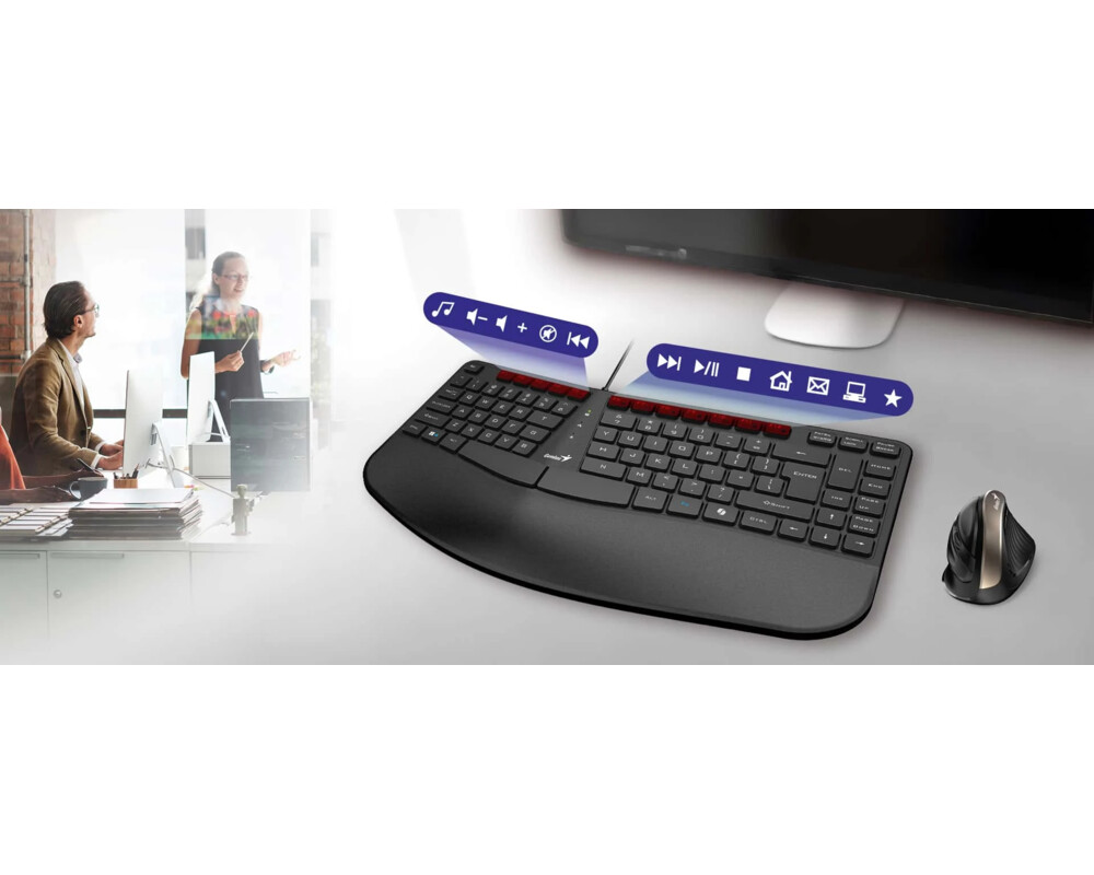 Клавиатура Genius клавиатура Ergonomic Keyboard Ergo KB-700 Black - Copilot 9