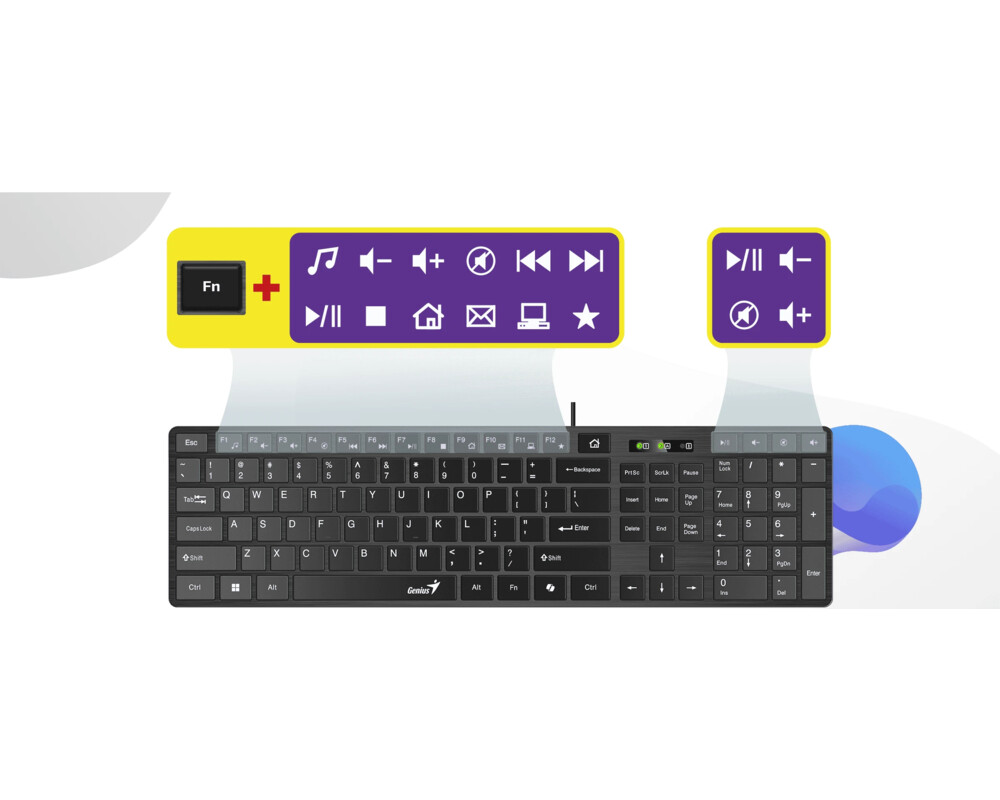 Клавиатура Genius клавиатура Slim Keyboard SlimStar 126 Black - Copilot 7