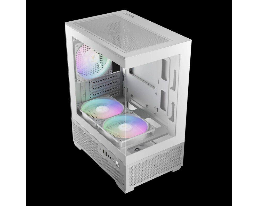 Кутия Gamdias mATX - AURA GC9M Elite White - 3 x 120 mm A-RGB 3