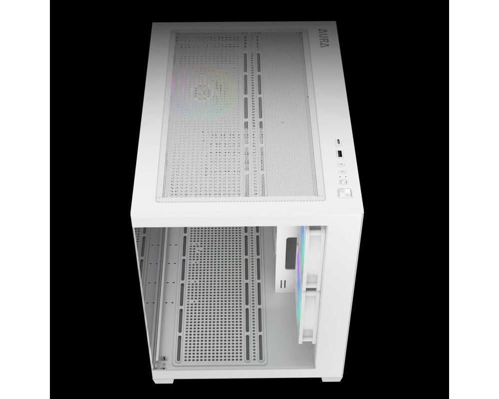 Кутия Gamdias mATX - AURA GC10M v2 White - 3 x 120 mm A-RGB 3