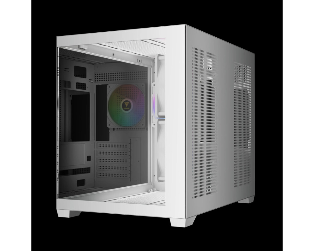 Кутия Gamdias mATX - AURA GC10M v2 White - 3 x 120 mm A-RGB 6