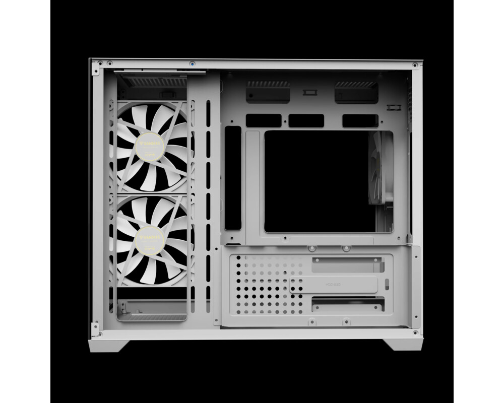 Кутия Gamdias mATX - AURA GC10M v2 White - 3 x 120 mm A-RGB 8