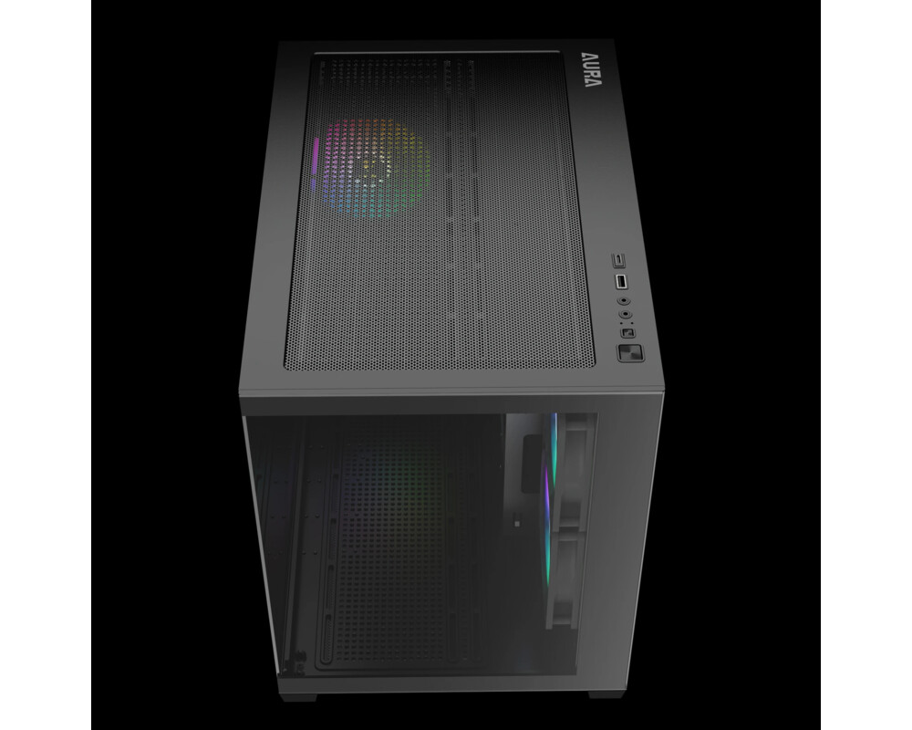 Кутия Gamdias mATX - AURA GC10M v2 - 3 x 120 mm A-RGB 3