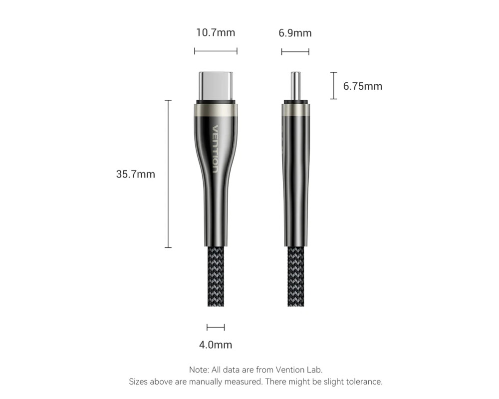 Кабел Vention кабел Cable - USB2.0 Type-C to Type-C - 5A Fast Charging 13