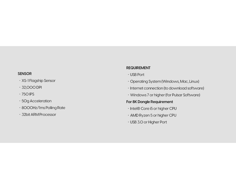 Мишка Pulsar професионална Wireless Gaming Mouse X2F Black [Pulsar LAB] - 8K 17