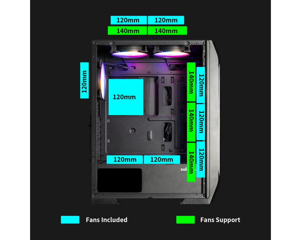 Кутия Zalman ATX - N7 PLUS - 7 fans included 17