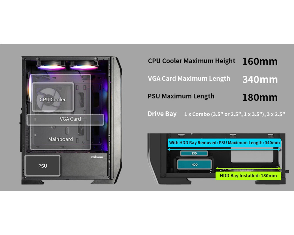 Кутия Zalman ATX - N7 PLUS - 7 fans included 20