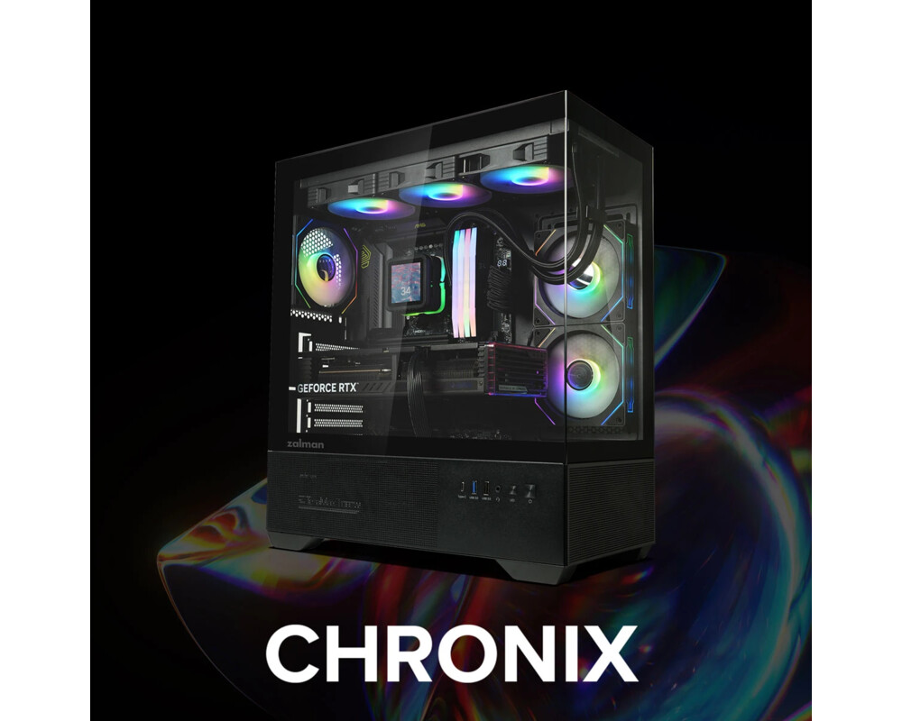 Кутия Zalman ATX - Chronix BLACK - 3 x 120 mm A-RGB 16