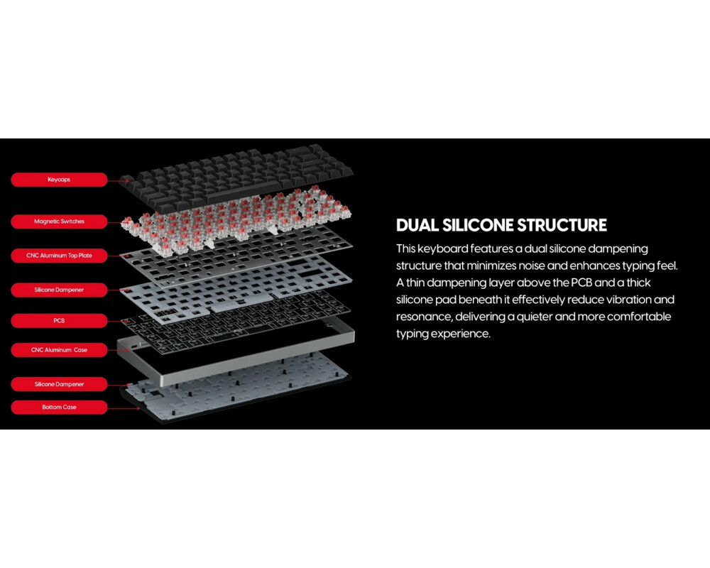 Клавиатура Pulsar професионална геймърска механична клавиатура Professional Gaming Mechanical Keyboard eS HE 70 ANSI Black - 8K 14