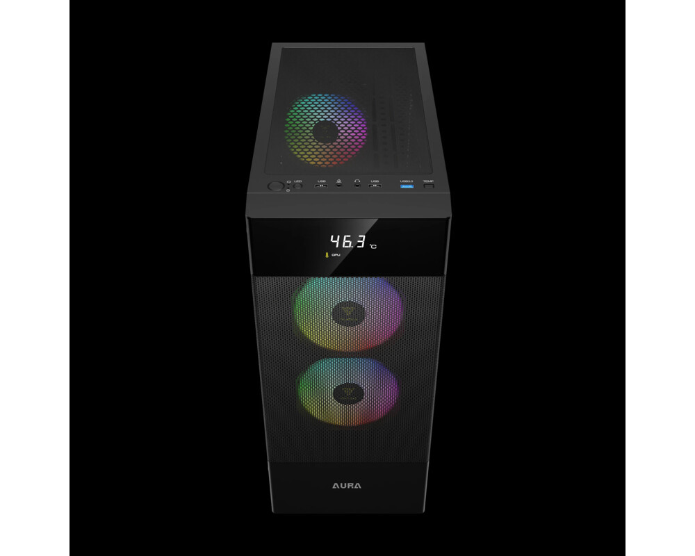 Кутия Gamdias ATX - AURA GC5 ELITE ARGB BK - Addressable RGB 3