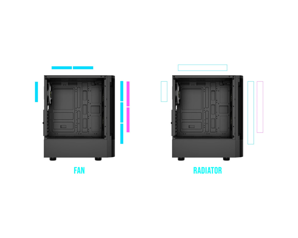 Кутия Gamdias ATX - TALOS E3 CG - 3 x 120 mm A-RGB 10