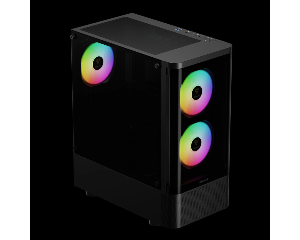 Кутия Gamdias ATX - TALOS E3 CG - 3 x 120 mm A-RGB 3