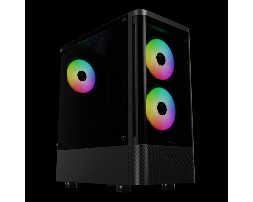 Кутия Gamdias ATX - TALOS E3 CG - 3 x 120 mm A-RGB 2