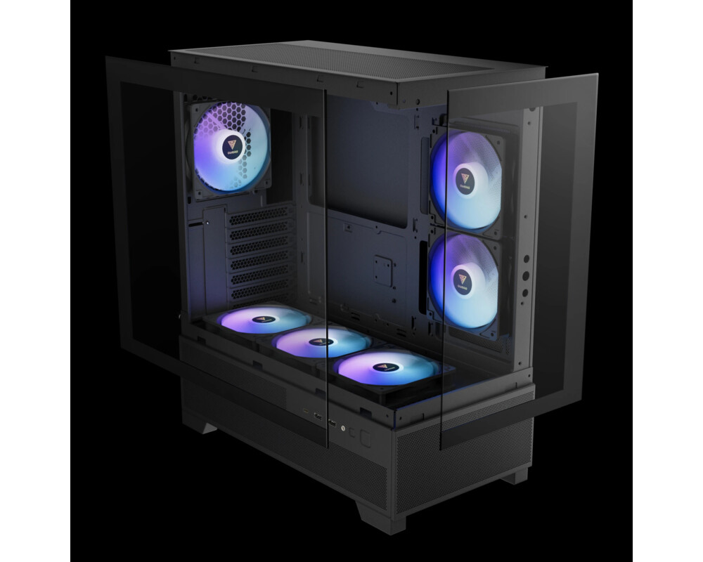 Кутия Gamdias mATX - AURA GC12 ARGB BK - 6 x 120 mm A-RGB 4