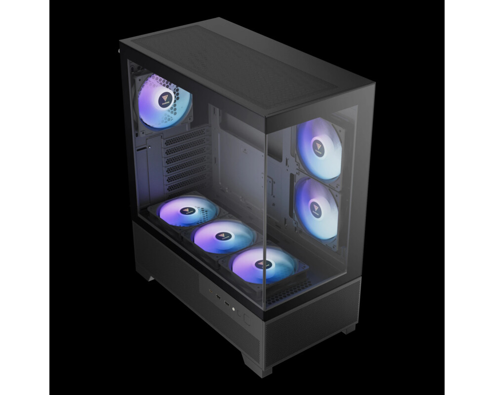 Кутия Gamdias mATX - AURA GC12 ARGB BK - 6 x 120 mm A-RGB 3