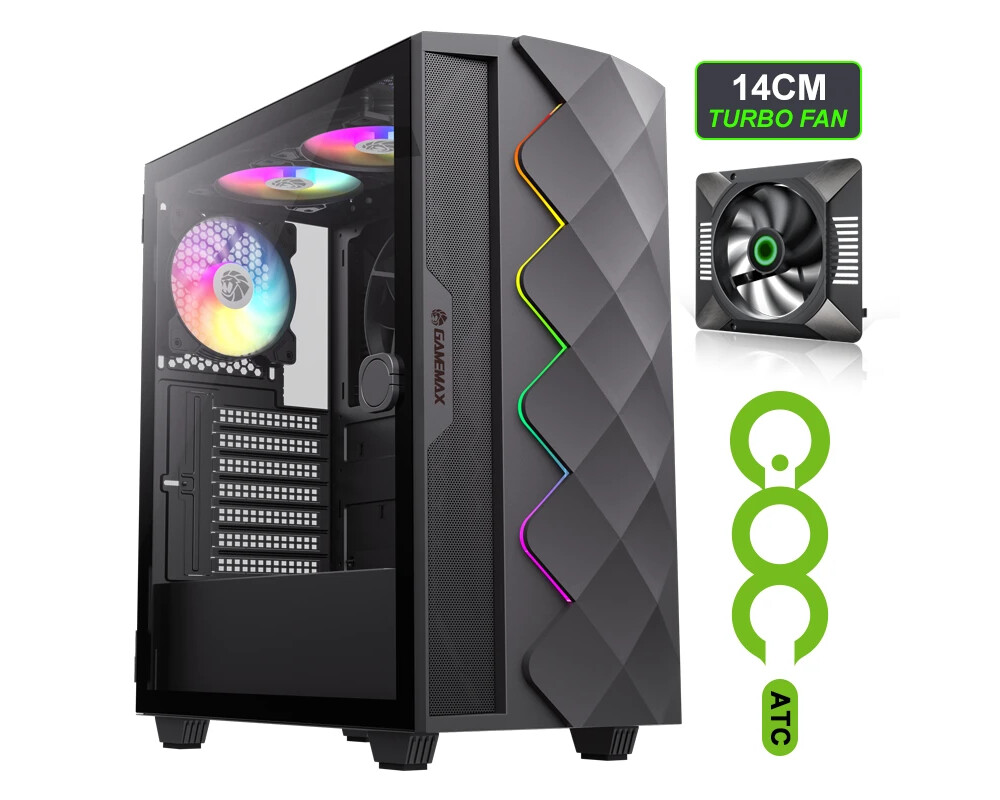 Кутия Gamemax EATX - Diamond CP A-RGB 13