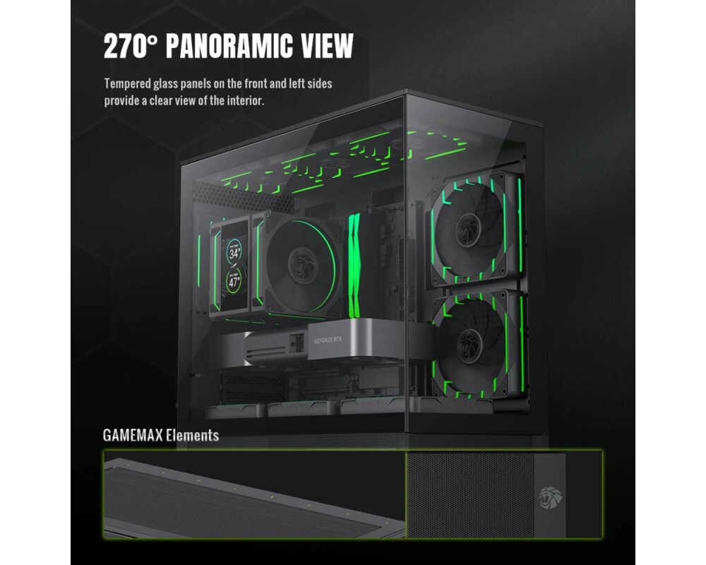 Кутия Gamemax EATX - Vista 2 MB - 3 x 120 mm A... 14