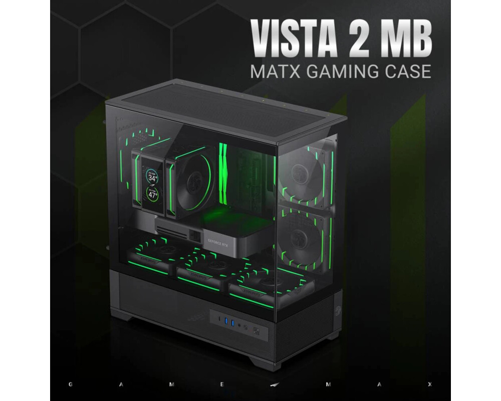 Кутия Gamemax EATX - Vista 2 MB - 3 x 120 mm A... 15