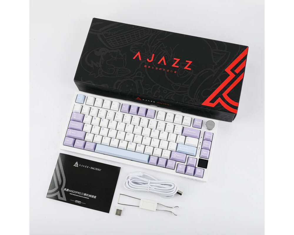 Клавиатура Ajazz геймърска механична клавиатура Wireless Gaming Mechanical Keyboard AK820 PRO - Flying Fish [Linear] 10