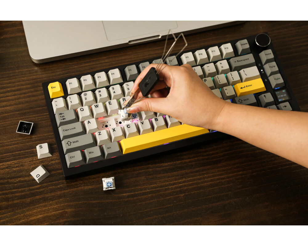 Клавиатура Ajazz геймърска механична клавиатура Wireless Gaming Mechanical Keyboard AK820 PRO - Flying Fish [Linear] 9