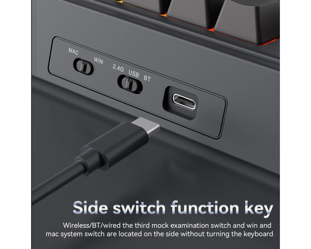 Клавиатура Ajazz геймърска механична клавиатура Wireless Gaming Mechanical Keyboard AK980 V2 - Gift Switch [Linear] 14