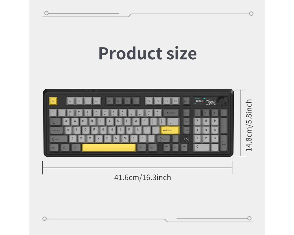 Клавиатура Ajazz геймърска механична клавиатура Wireless Gaming Mechanical Keyboard AK980 V2 - Gift Switch [Linear] 15