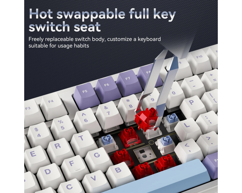 Клавиатура Ajazz геймърска механична клавиатура Wireless Gaming Mechanical Keyboard AK980 V2 - Gift Switch [Linear] 17