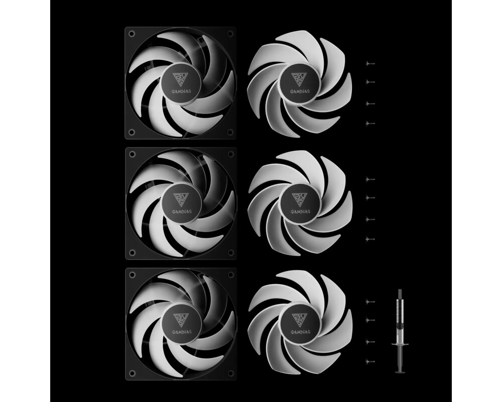 Вентилатор Gamdias Комплект вентилатори Pack 3-in-1 3x120mm - NOTUS M1-1203 ARGB 9
