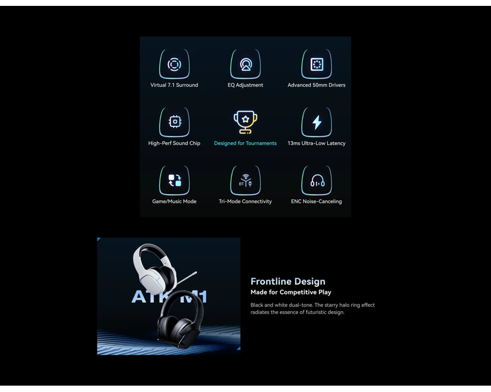 Слушалки ATK безжични Wireless - M1 Mercury White - Bluetooth 5.3 8