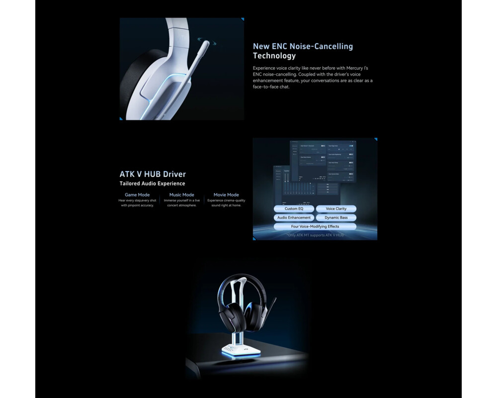 Слушалки ATK безжични Wireless - M1 Mercury Black - Bluetooth 5.3 6