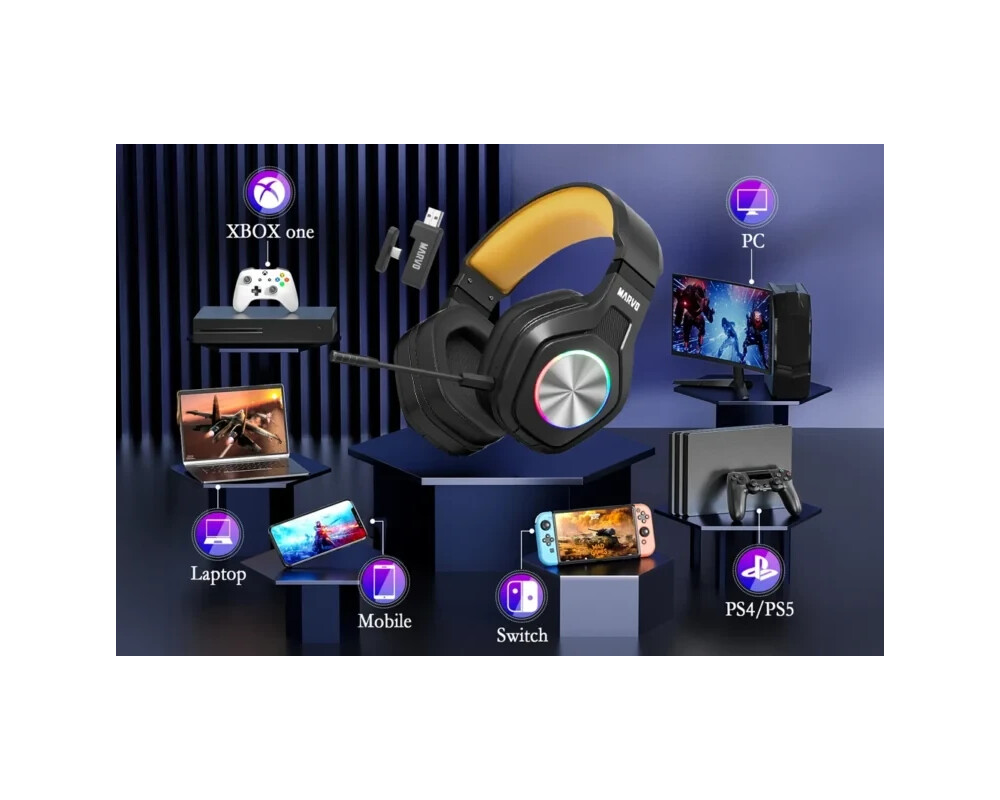 Слушалки Marvo безжични Pulz 80W - Bluetooth 8