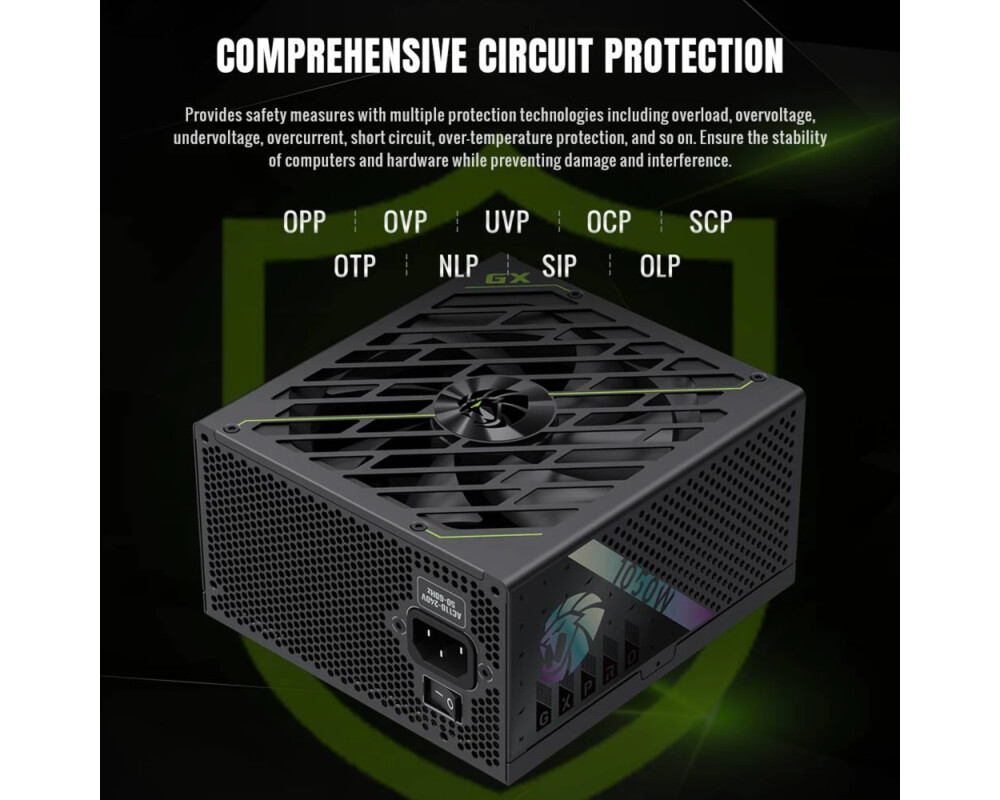 Захранване Gamemax ATX 3.1 1050W Gold 7