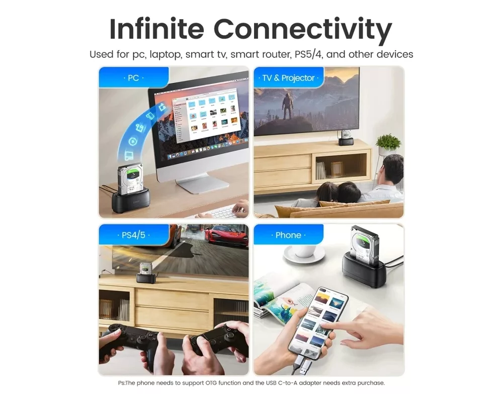 Аксесоар за съхранение Orico докинг станция Storage - HDD/SSD D... 5