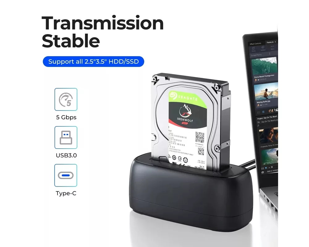 Аксесоар за съхранение Orico докинг станция Storage - HDD/SSD D... 3