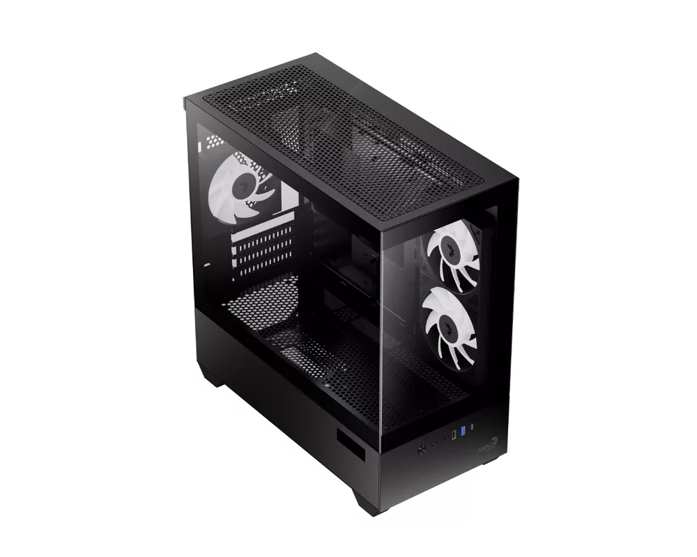 Кутия AeroCool mATX - P300D Digi-G-BK-v1 - Digital Display 3