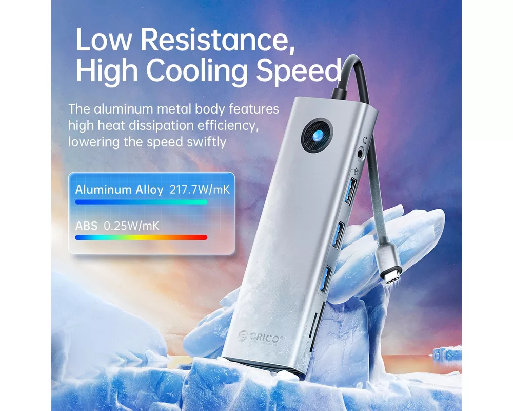 Докинг станция Orico Docking Station Type-C - PW11-9P-GY-EP - HDMI x 1 10