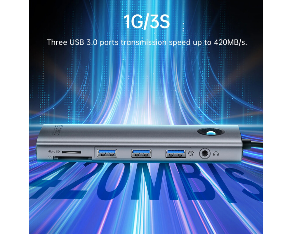 Докинг станция Orico Docking Station Type-C - PW11-9P-GY-EP - HDMI x 1 6